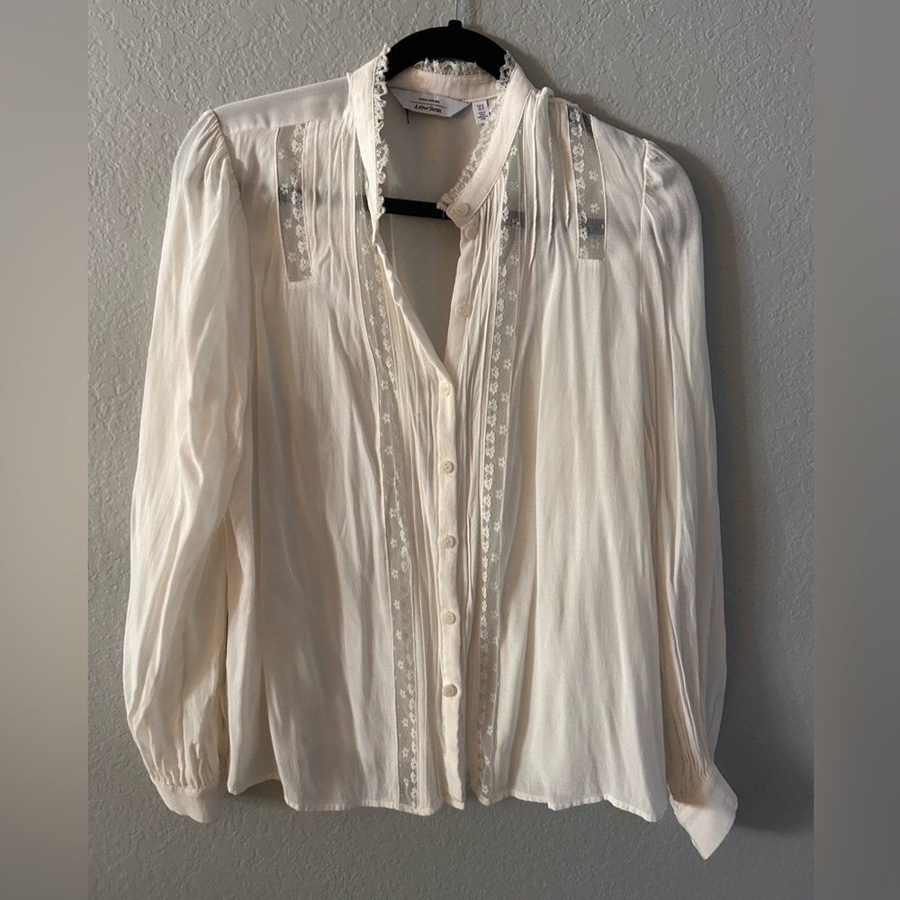 &other stories top with lace detail and button down front